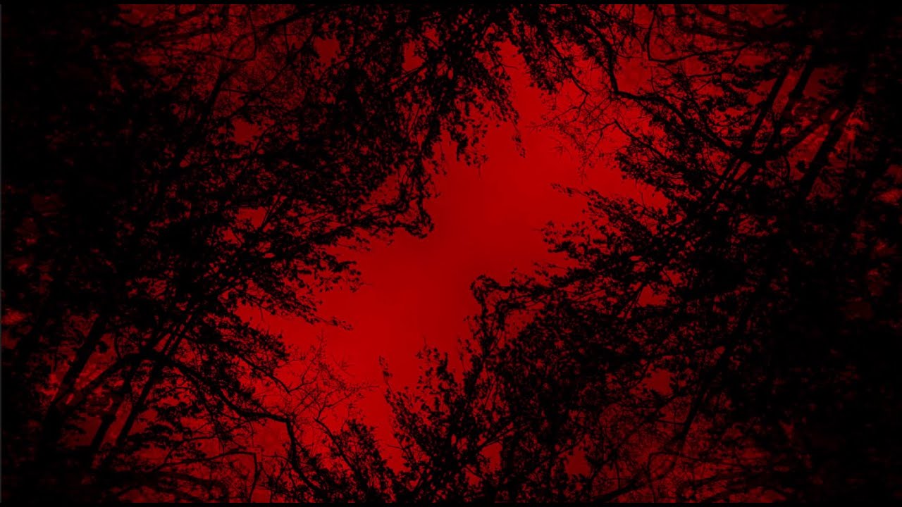 Red Horror Tree Structure - Mirror Background Loop Effect