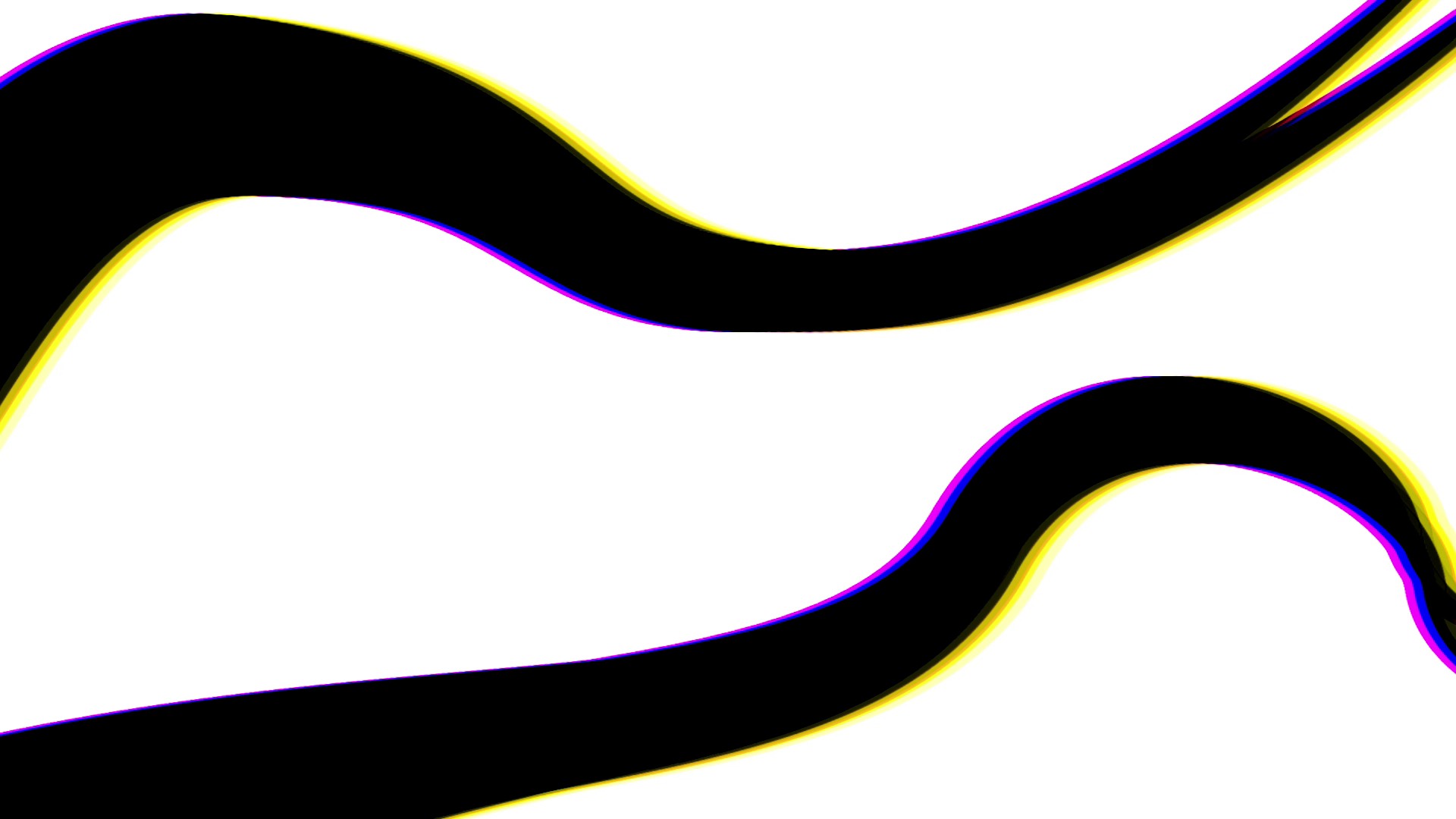 Black Curvy Pulse Lines - Color Split - White Background Loop